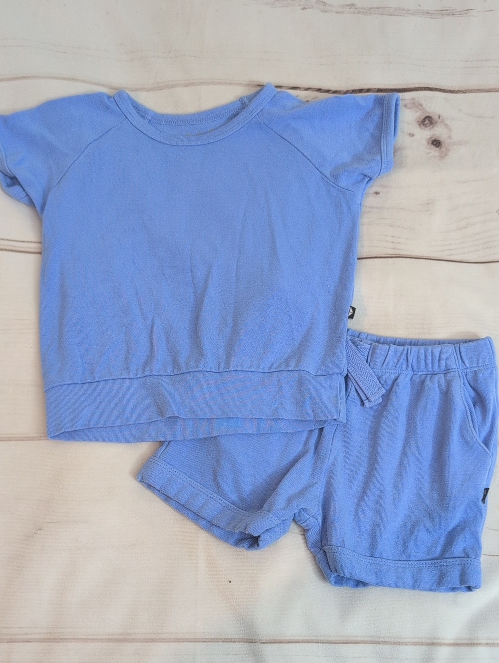 Kyte Baby 2T Blue Bamboo Short Sleeve Top Shorts Two Piece Set